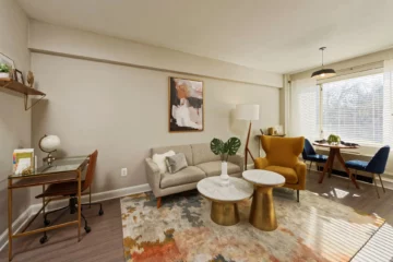 A staged living area at 1500 Arlington